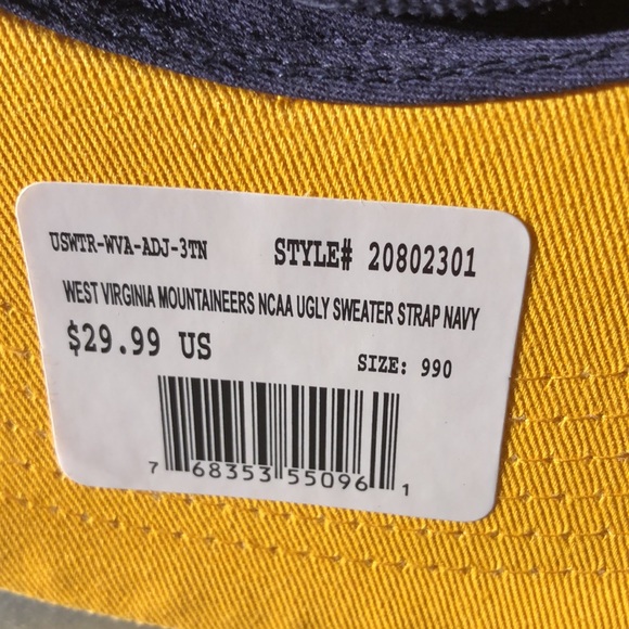 West Virginia University Mountaineers NCAA Dog Ear Down Flap Strapback Hat Cap - Picture 3 of 7